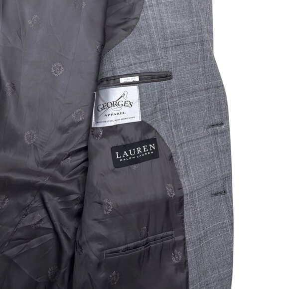 LAUREN RALPH LAUREN Check Pattern Gray Business Casual 2 Piece Blazer Suit 44S - Picture 8 of 10